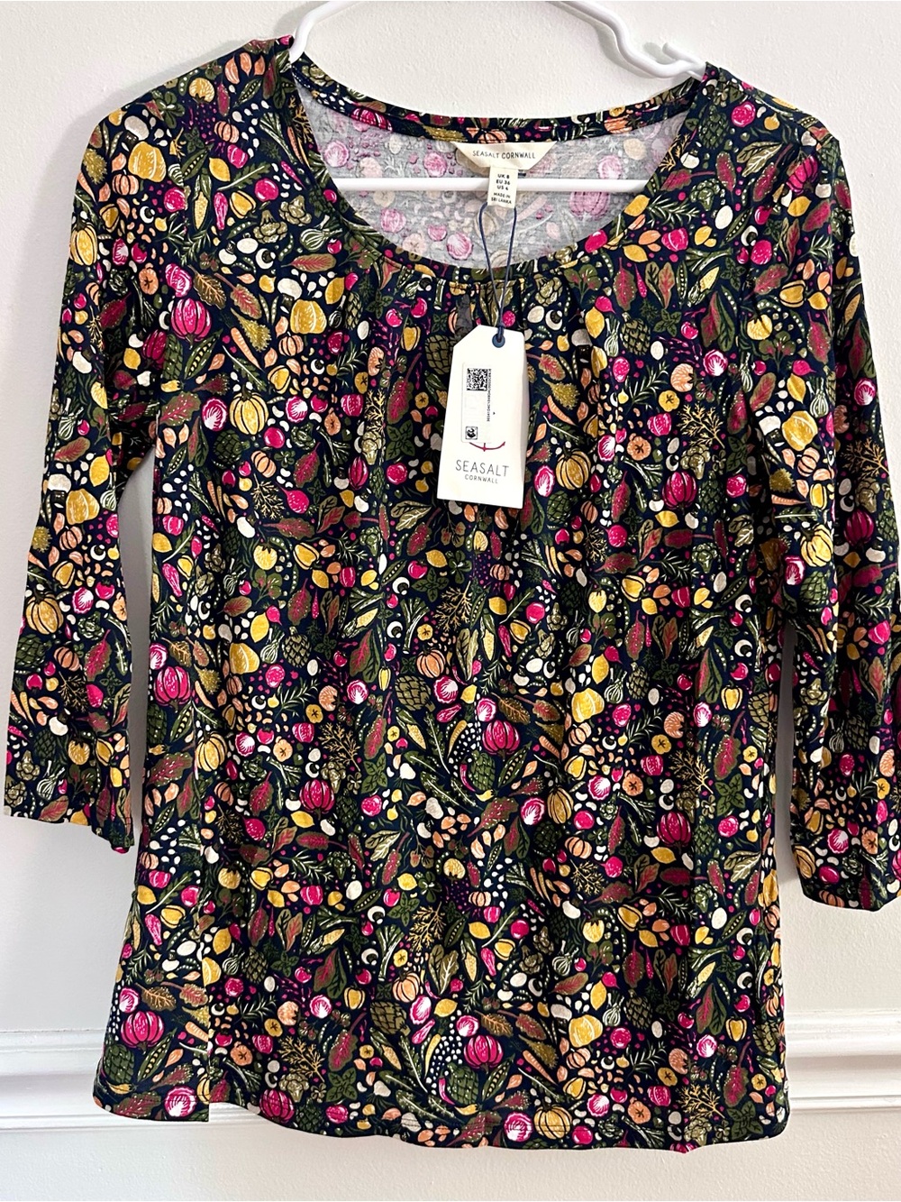 Seasalt Cornwall NWT Appletree Top Garden Harvest Viscose Jersey US 4 UK 8